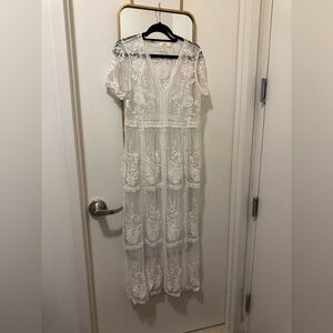 JCL Cream Lace Dress or Swim Coverup